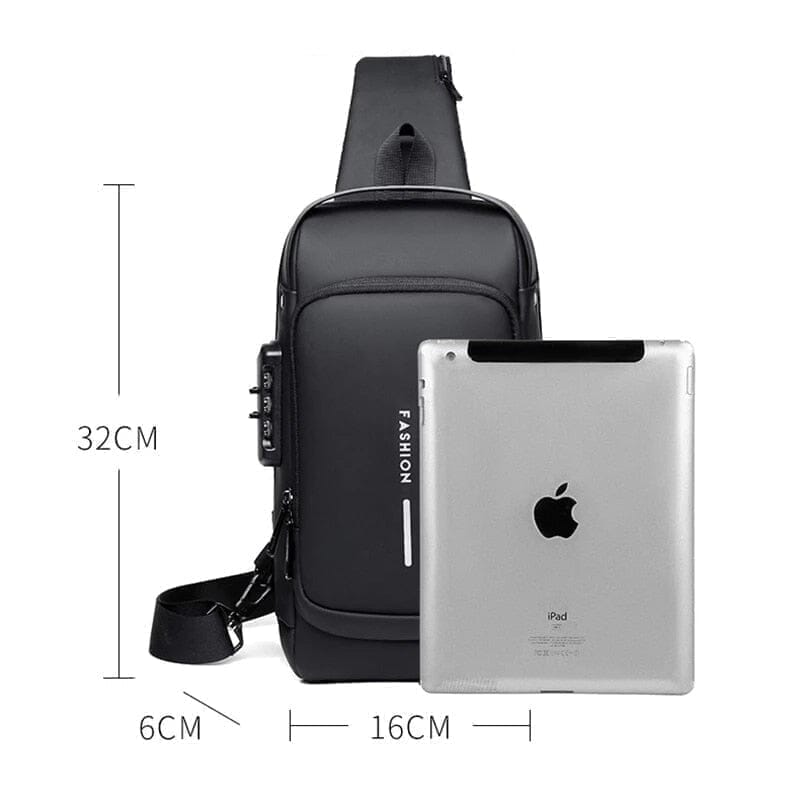 Mochila Anti-Furto com Senha USB Slim Bag - Rei Das Novidades 