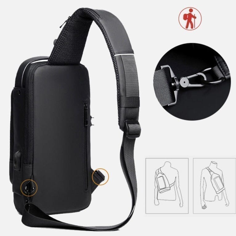 Mochila Anti-Furto com Senha USB Slim Bag - Rei Das Novidades 